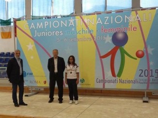 Laura Picchio sul podio dei Campionati Italiani Juniores di Bocce