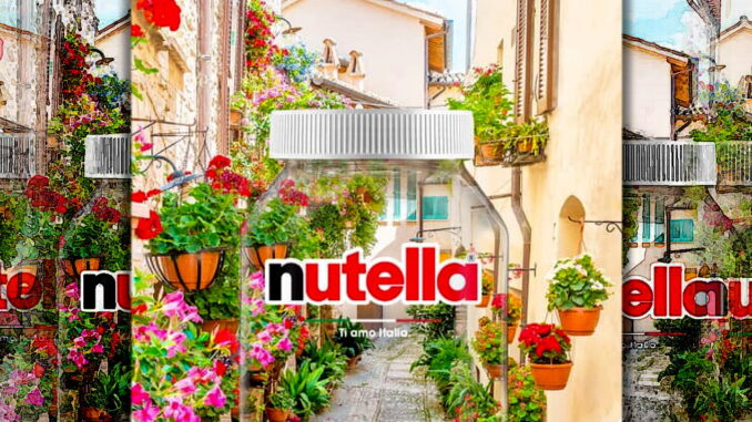 Ad ottobre i vicoli fioriti di Spello raffigurati sui vasetti in edizione limitata della Nutella