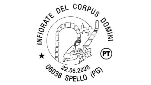 Infiorate di Spello, arte e scuola nell’annullo 2025